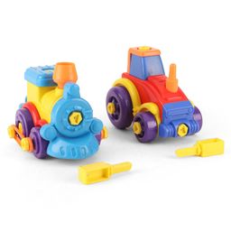 little fingers DIY Assembly Tractor & Engine Friction Toy with Screw Driver - (Color May Vary)-4
