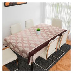 Kuber Industries Dining Table CoverFlower Maroon Patta Dining Table CoverNet Fabric Dining Table CoverTablecloth for Dining AreaHome Decor60x90Maroon-14