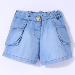 Little Kangaroos Cotton Woven Washed Denim Shorts - Light Blue-picture-42