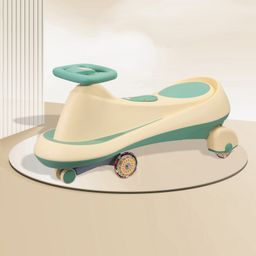 Pluto Drift Kids Swing Car with ABEC 7 Bearing & Music with PU LED Wheels - White & Blue-23