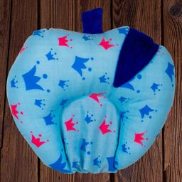 Mittenbooty Apple-shaped Rai Pillow with frill Crown Print-Blue-27