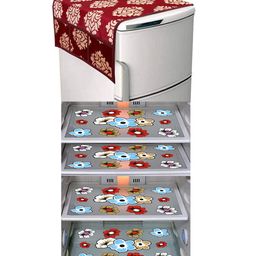 Dakshya Industries Fridge Top Cover and Fridge Mat Combo Set of 5-picture-32