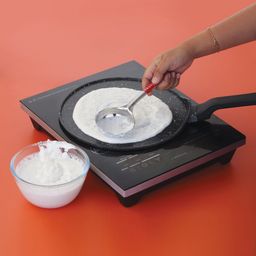 HAZEL Stainless Steel Round Dosa Ladle Laddle Spoodle Spoon, 8 cm Dia-16