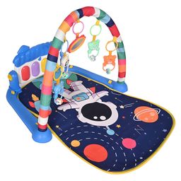 FUNVERSE Musical Keyboard Mat Piano | Baby Gym & Fitness Rack | Baby Play Mat | Fitness Rack with Hanging Rattles | Lights & Musical Keyboard | Gift for Babies & Kids | Space Design-10