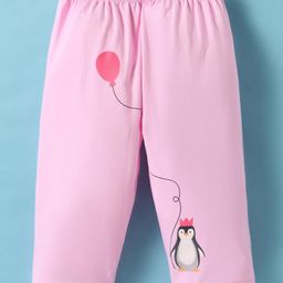 Tango Single Jersey Knit Full Length Lounge Pants with Penguin Print - Pink-image-61