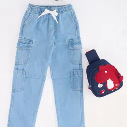 Pantaloons Junior Cotton Solid Pocket Detailed Jeans - Light Blue-picture-37