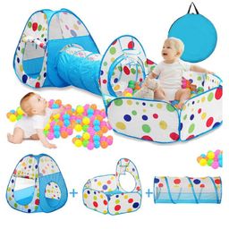 Bunie 3-in-1 Colorful Tunnel Playhouse Ball Pit Tent House for Kids- Multicolor-19