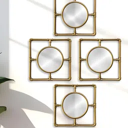 Art Street 4-Pcs Yellow Textured Decorative WallMirrors-image-28