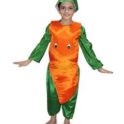 Kaku Fancy dresses Kids Printed Carrot Fruits Costume Cutout With Cap-image-79