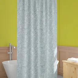ArtzFolio Blue & White Floral Printed Waterproof Shower Curtain-image-70