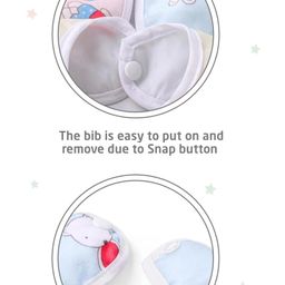 Luvlittle Waterproof Feeding Bibs with Snap Button Closure Multi Print Pack of 3- Multicolour (Print May Vary) image 5