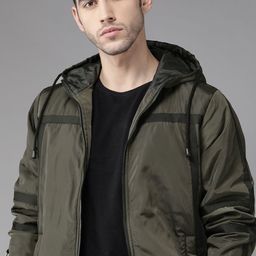 Roadster Men Olive Green Solid Bomber Jacket-picture-23