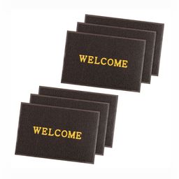 Aura 6Pcs Brown & Yellow Self-Designed Anti-Slip Eco-Friendly Absorbent Large Doormats-54