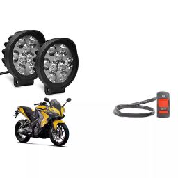 Cartronics 9 Round Cap LED Fog Light With On/Off Switch for Bajaj Pulsar SS400  (Set of 2 Pcs)-19