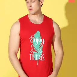 WOOSTRO Pack Of 2 Printed Combed Cotton Gym Vests - VWS26(ENJOY RED)(MORE ORANGE)-picture-9