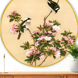 Myntra Elegant Homes Gold-Toned & Beige Birds Floral and Botanical Wooden Wall Art-image-32