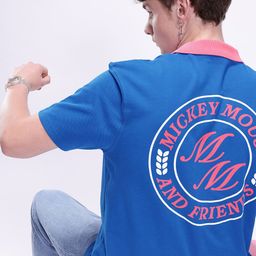 Kook N Keech Marvel Men Colourblocked Polo Collar Oversized T-shirt-image-79