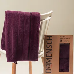DAMENSCH 4Pcs Maroon Pure Cotton 500 GSM Towel Set-14