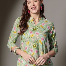 JANAKDULARI CREATION Floral Print Cotton Crop Top-picture-15