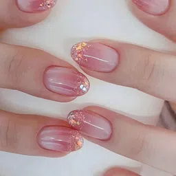 GLOW CUPID 24 Pieces Reusable Press On Nails - Blush Glimmer-53