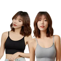 BRAAFEE Pack of 2 Girls Cotton Padded Teenager Full Coverage Sports Bra-45