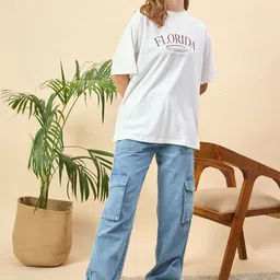 Mast & Harbour Women Printed Drop-Shoulder Sleeves T-shirt-picture-6
