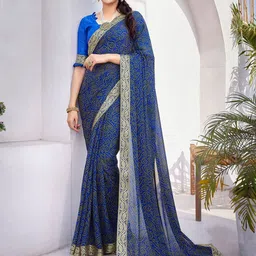 Lookmark Paisley Printed Pure Georgette Saree-image-23