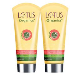 Lotus Organics+ Set Of 2 Sheer Brightening Mineral Sunscreen- 100g Each-12