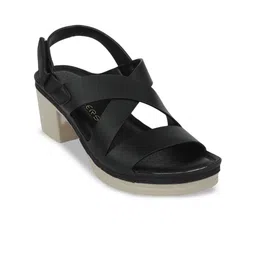 Liberty PU Open Toe Block Sandals with Buckles-image-40