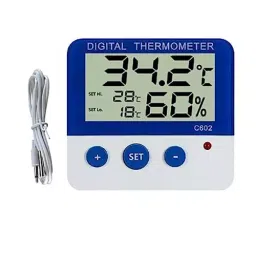 Lab Junction 1.5 V White and Blue Digital Fridge Thermometer LJ-1496-0