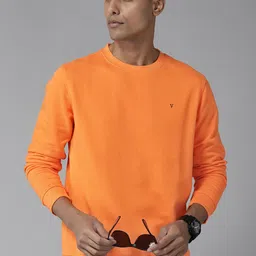 Van Heusen Men Orange Solid Sweatshirt-picture-34