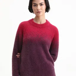 RAREISM Women Colourblocked Round Neck Long Sleeves Pullover-picture-2