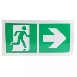 RS PRO 150x150 mm Vinyl Emergency Exit Right With Pictogram Only Non-Illuminated Emergency Sign 8134520-81