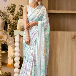Mitera Floral Kantha Work Pure Crepe Saree-picture-21