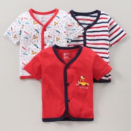 Bodycare Cotton Half Sleeves Inner Vest Pack of 3 Multiprint - Multicolour-image-74
