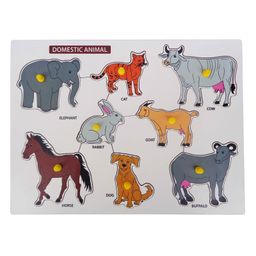 WOODYKRAFT Wooden Domestic Animals Puzzles Multicolor - 8 Pieces-13