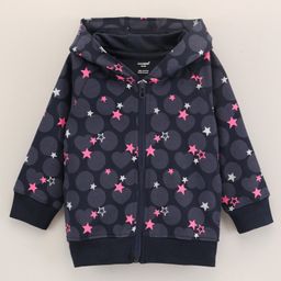 CUCUMBER Full Sleeves Hooded Sweatshirt Star Print - Navy Blue-image-20