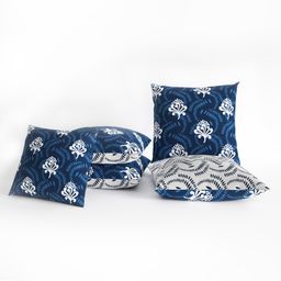 Divine Casa Micro Poly Cushion Covers - Set of 5 - Blue & White-image-67