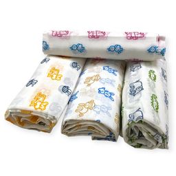 CARERIO Mulmul Cotton Swaddle Wraps Pack of 4 - Multicolor-image-86