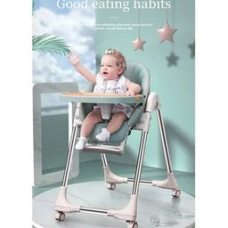 Babyhug Multifunctional Portable High Chair with 5 Level Height Adjustment - Green-24