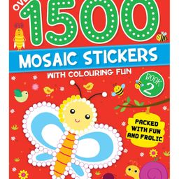 1500 Mosaic Stickers Book 2 with Colouring Fun Sticker Book - English-18