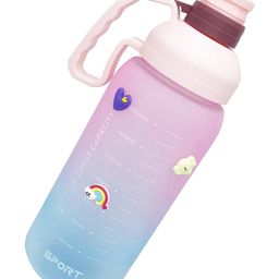 House of Quirk1.8 Liter Time Markings BPA Free Water Bottle - Pink Blue-image-44