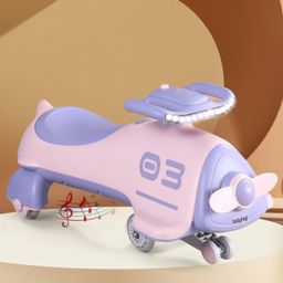 Babyhug Baby Magic Premium Aero Kids Magic Swing Car With Music Lights & ABEC 7 Bearing with PU LED Wheels - Purple-12