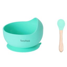 Tony Stark Silicone Bowl & Spoon for Baby Feeding, Good Suction Design for Toddler & Baby Bowl and Spoon Set, Non-Slip, BPA-Free Baby Product (Cyan)-13