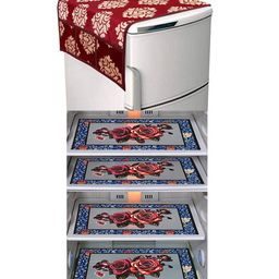 Dakshya Industries Fridge Top Cover and Fridge Mat Combo Set of 5-picture-39