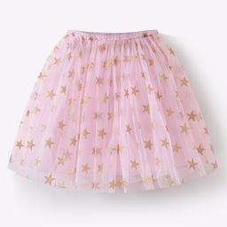 Kookie Kids Knee Length Star Foil Printed Skirt - Pink-image-62