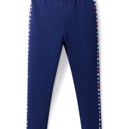 BabyhugCotton Lycra Knit Full Length Legging With Star Print - Navy Blue-image-51
