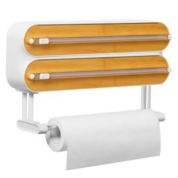 Bunie 3 in 1 Aluminum Foil and Plastic Wrap Organizer with Cutter & Paper Towel Holder-24