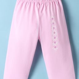 Tango Single Jersey Knit Full Length Lounge Pant With Floral Print - Pink-image-95
