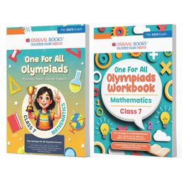 Oswaal One For All Olympiad Class 7 Previous Years Solved Papers + Workbook Maths (Set of 2 Books) For 2025 Exam - English-0